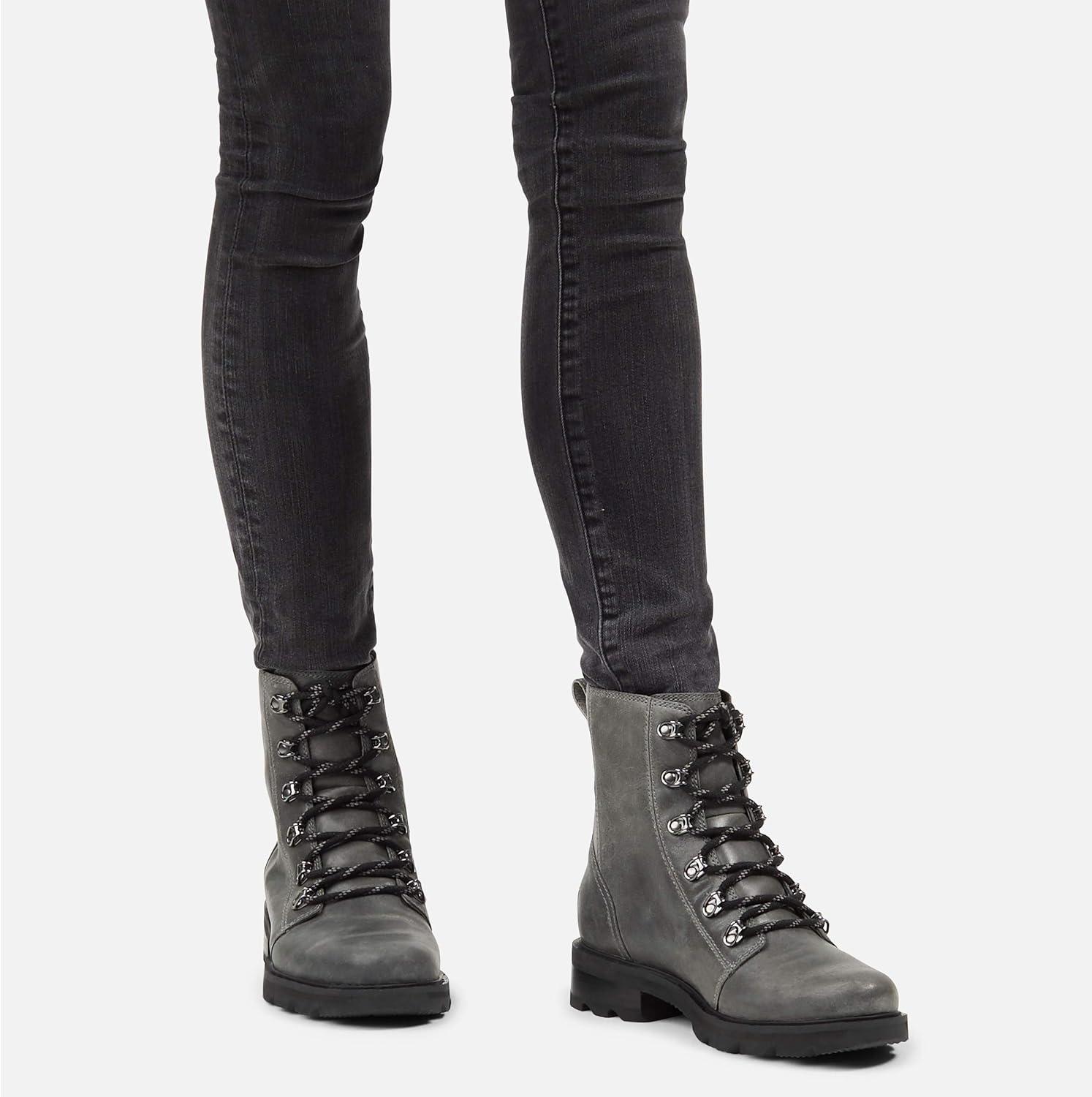 imageSorel Womens Lennox Lace Rain Boot Waterproof Leather BootsQuarry