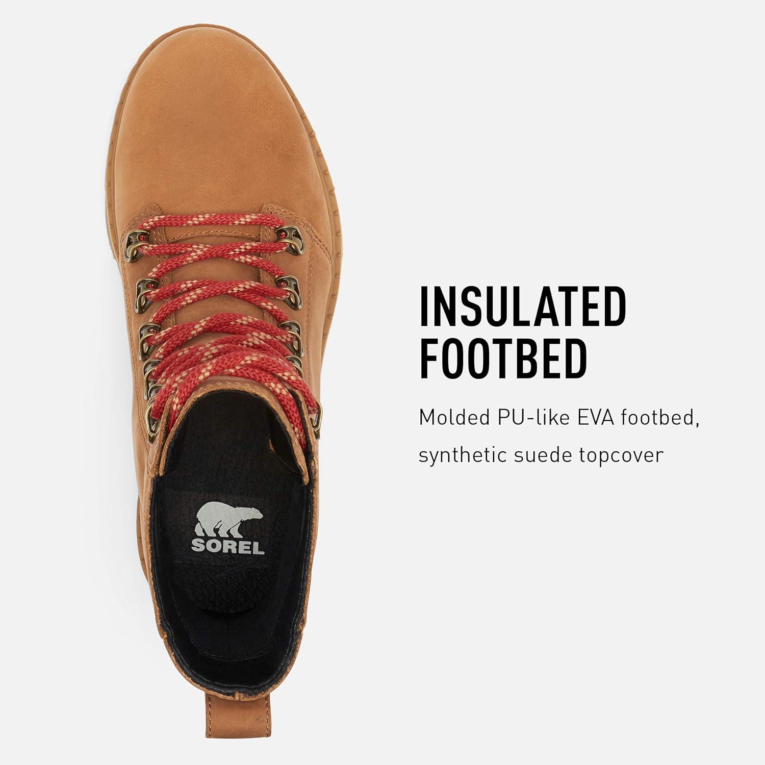 imageSorel Womens Lennox Lace Rain Boot Waterproof Leather BootsVelvet Tan