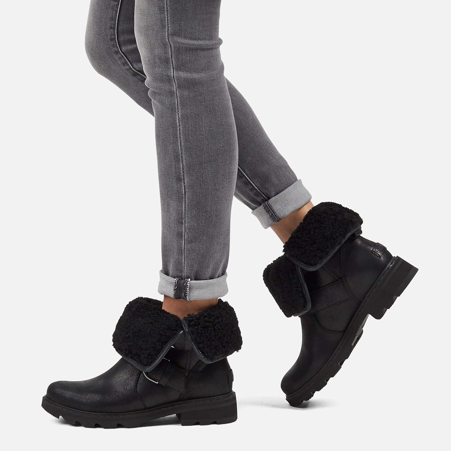 imageSorel Womens Lennox Moto Cozy Boot Rain Waterproof BlackBlack