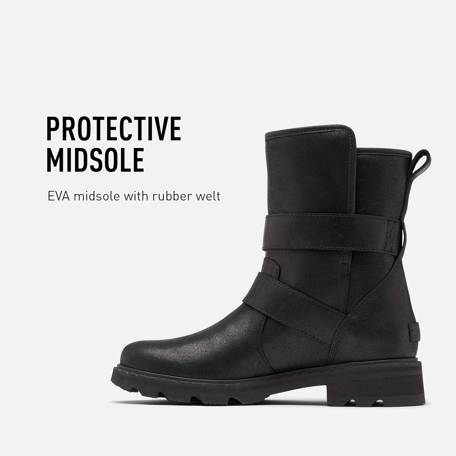 imageSorel Womens Lennox Moto Cozy Boot Rain Waterproof BlackBlack