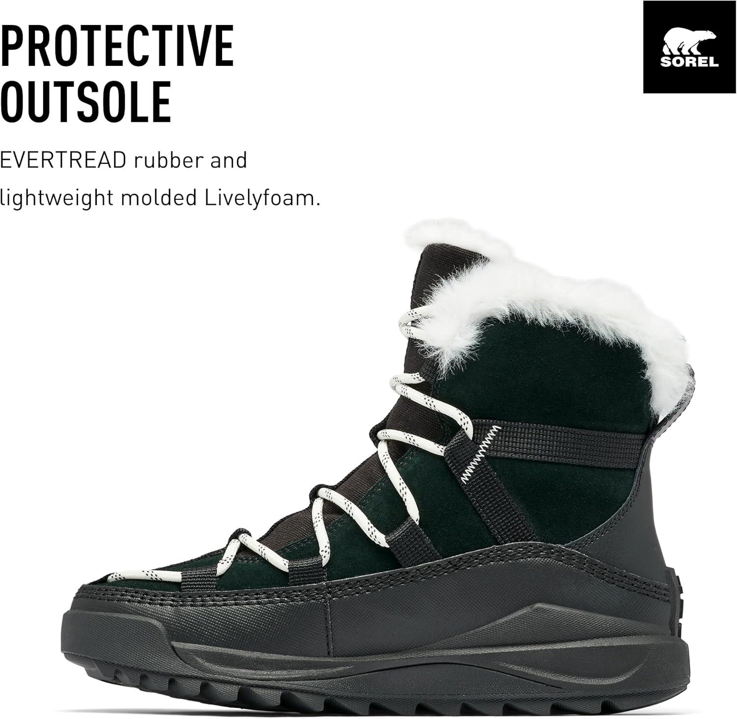 imageSorel Womens Ona RMX Glacy Plus Waterproof Snow BootBlackSea Salt