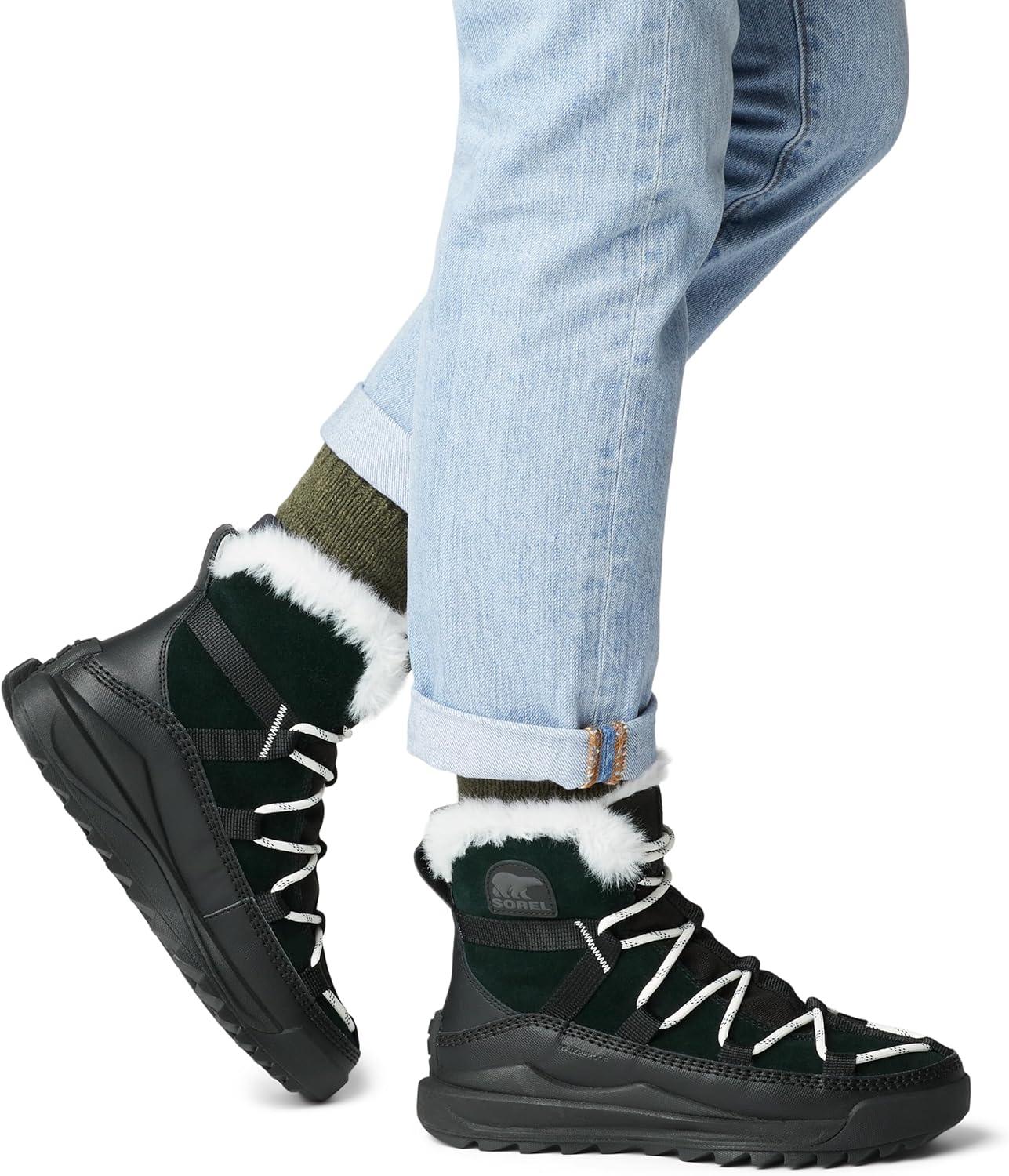 imageSorel Womens Ona RMX Glacy Plus Waterproof Snow BootBlackSea Salt