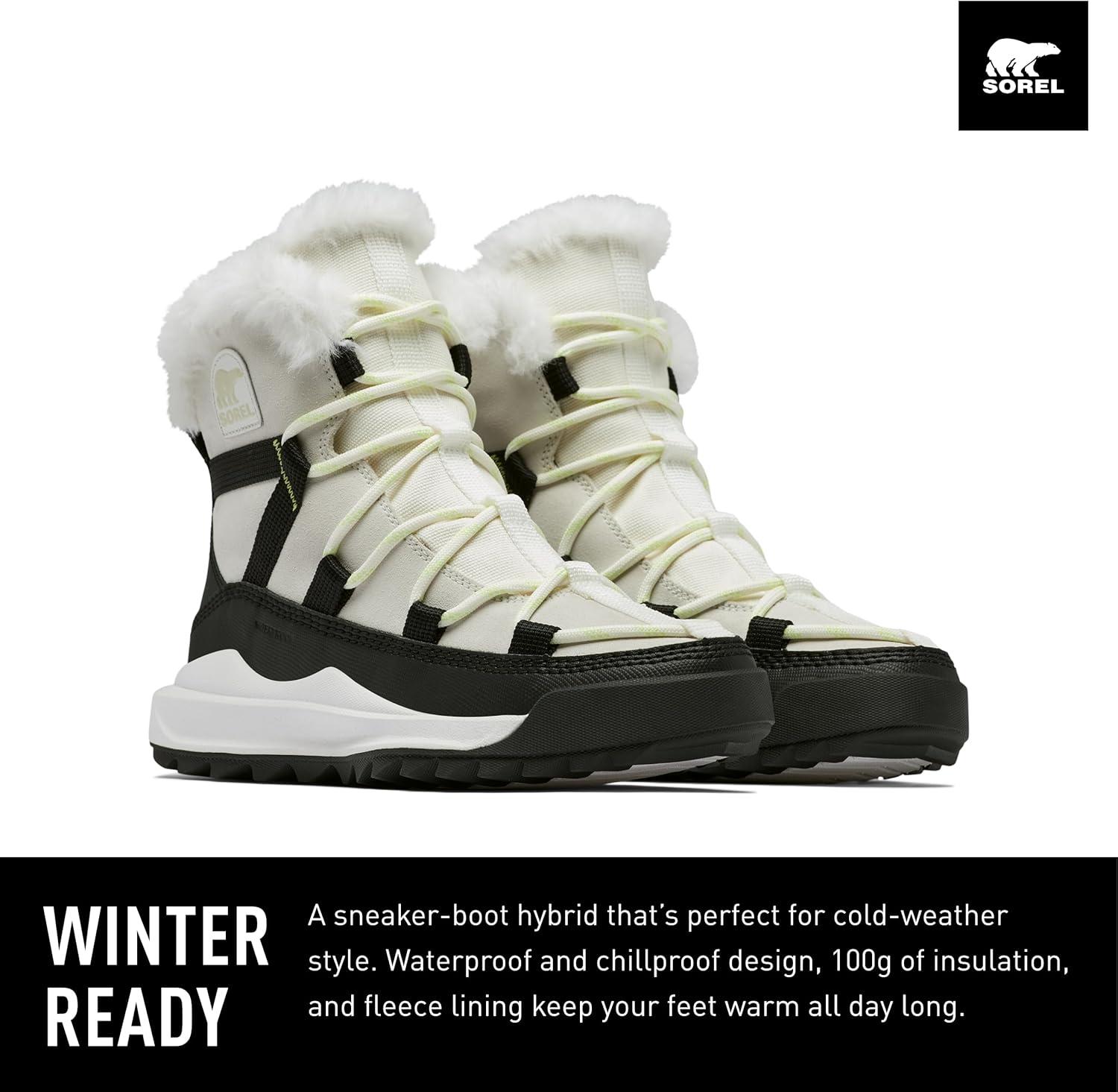 imageSorel Womens Ona RMX Glacy Plus Waterproof Snow BootSea SaltBlack
