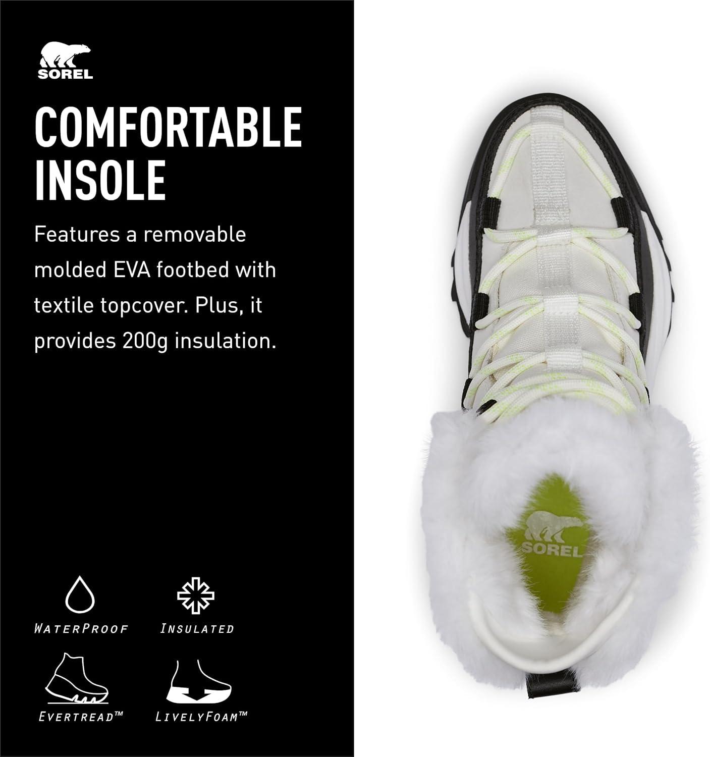 imageSorel Womens Ona RMX Glacy Plus Waterproof Snow BootSea SaltBlack