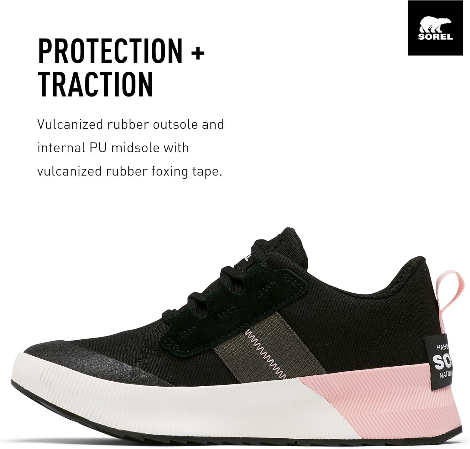 imageSorel Womens Out N About III Low Sneaker Canvas ShoesBlack Vintage Pink