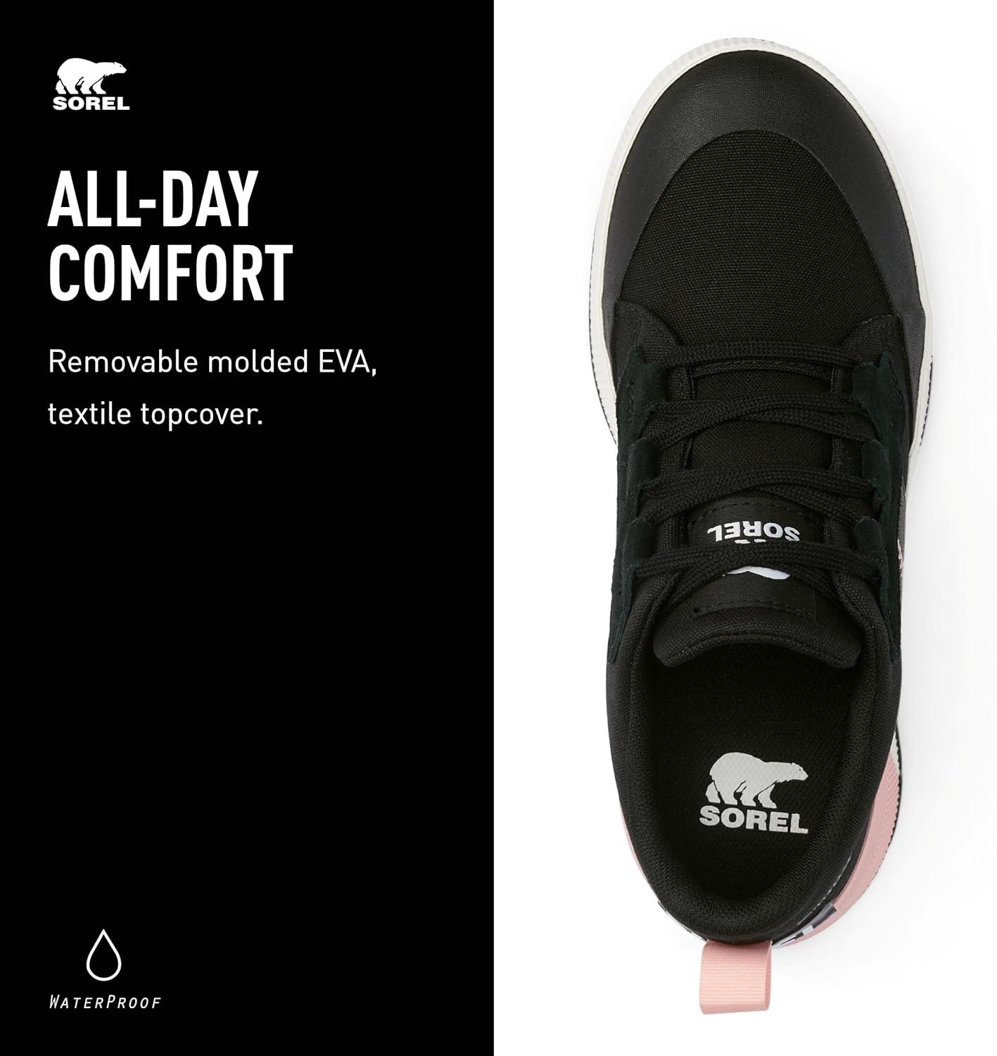 imageSorel Womens Out N About III Low Sneaker Canvas ShoesBlack Vintage Pink