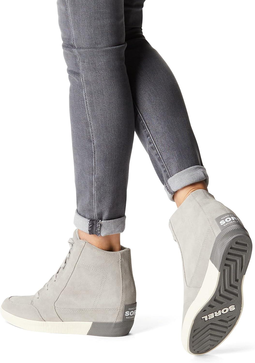 imageSorel Womens Out N About Wedge Boots Dove Quarry Waterproof Suede Rain Boots Size 10