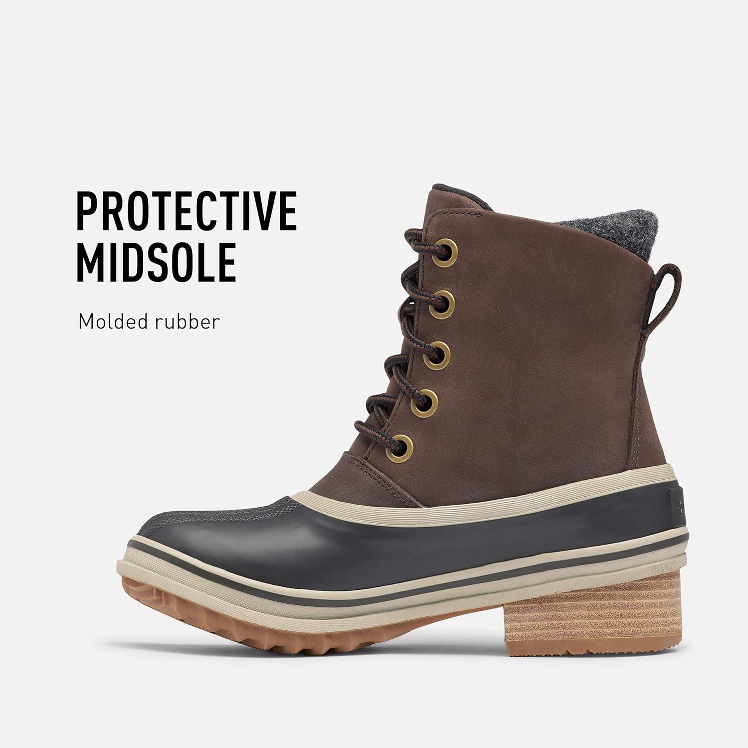 imageSorel Womens Slimpack III Lace Rain and Snow WaterproofBlackened Brown