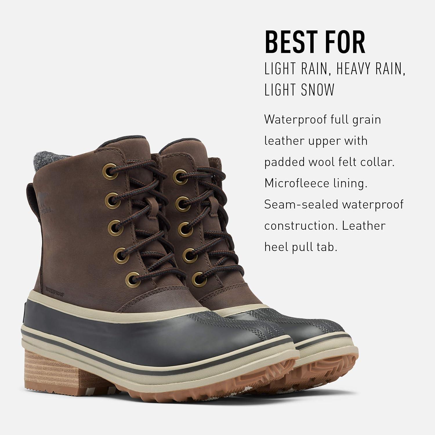 imageSorel Womens Slimpack III Lace Rain and Snow WaterproofBlackened Brown