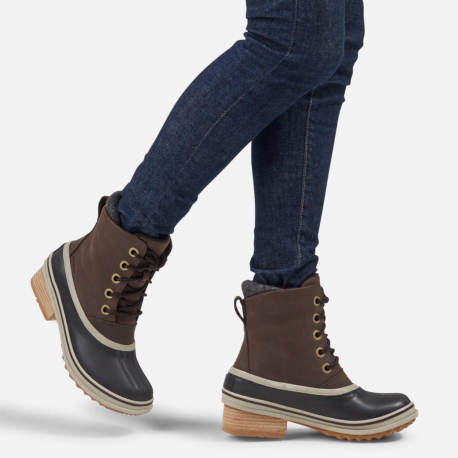 imageSorel Womens Slimpack III Lace Rain and Snow WaterproofBlackened Brown