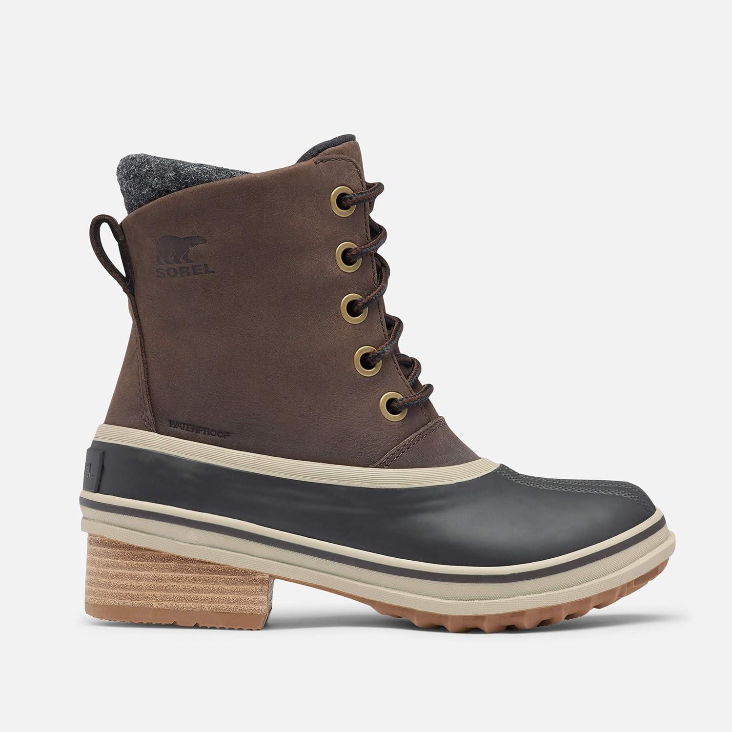 imageSorel Womens Slimpack III Lace Rain and Snow WaterproofBlackened Brown