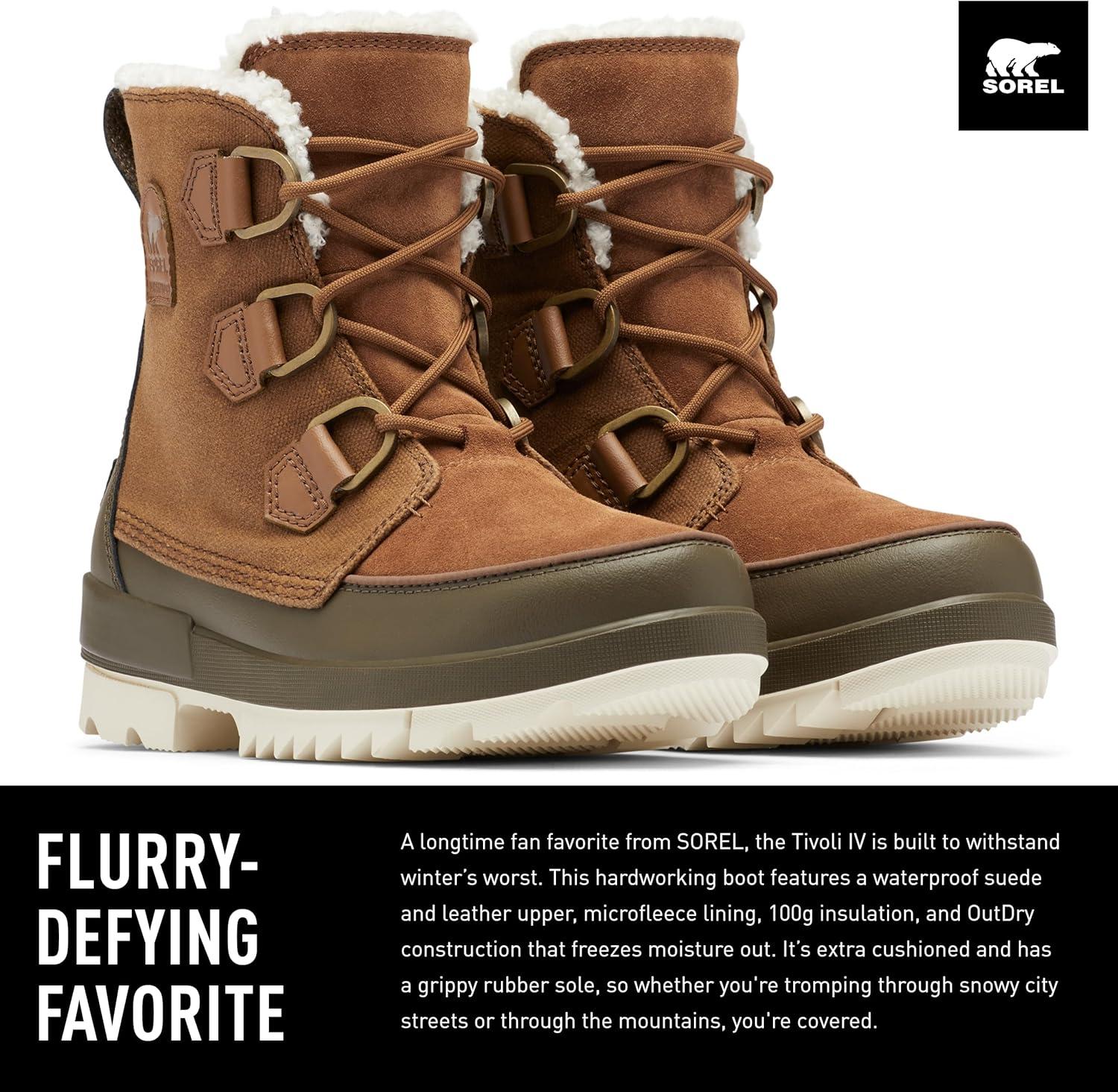 imageSorel Womens Tivoli IV Waterproof BootVelvet Tan Olive Green