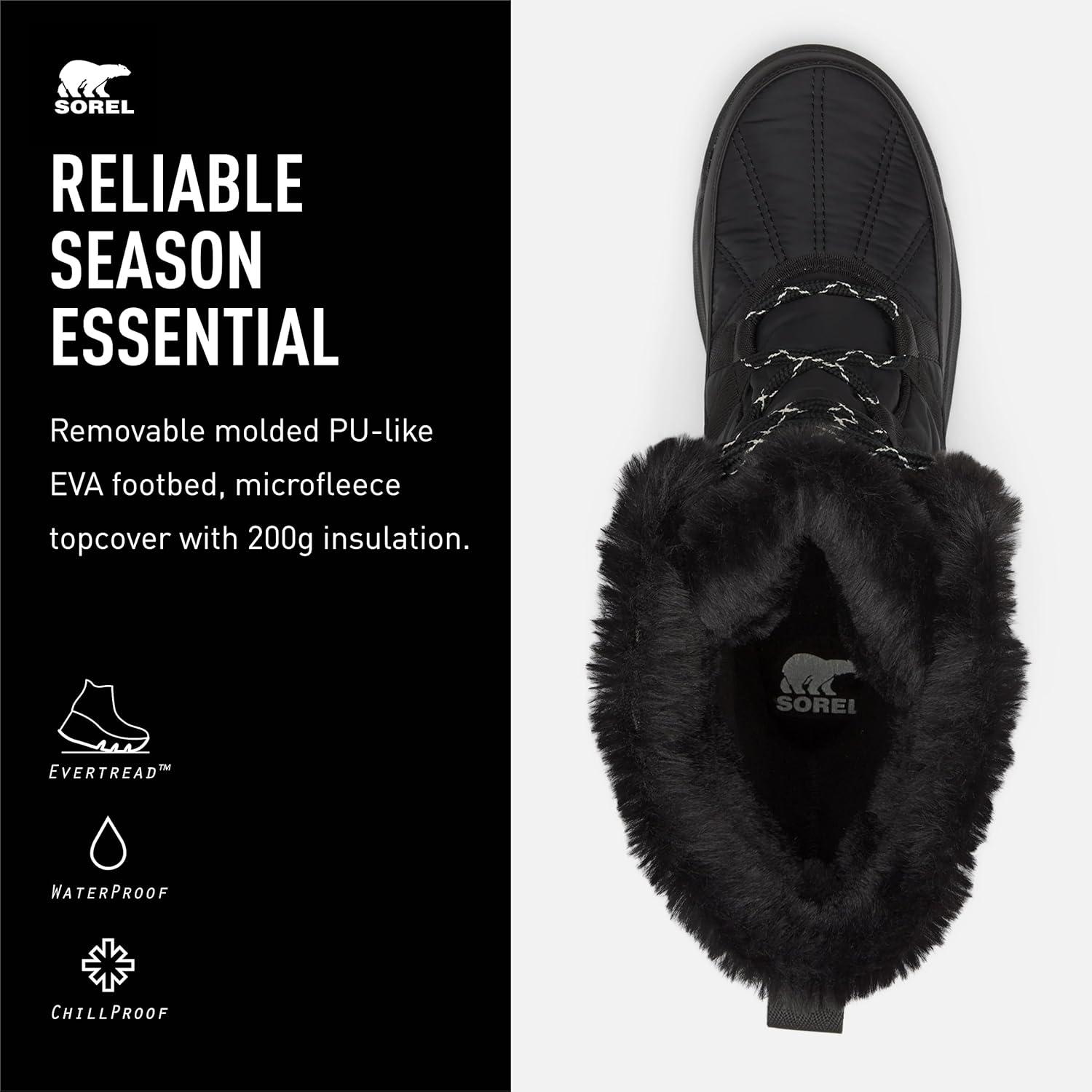 imageSorel Womens Whitney II Tall Lace Waterproof BootsBlack