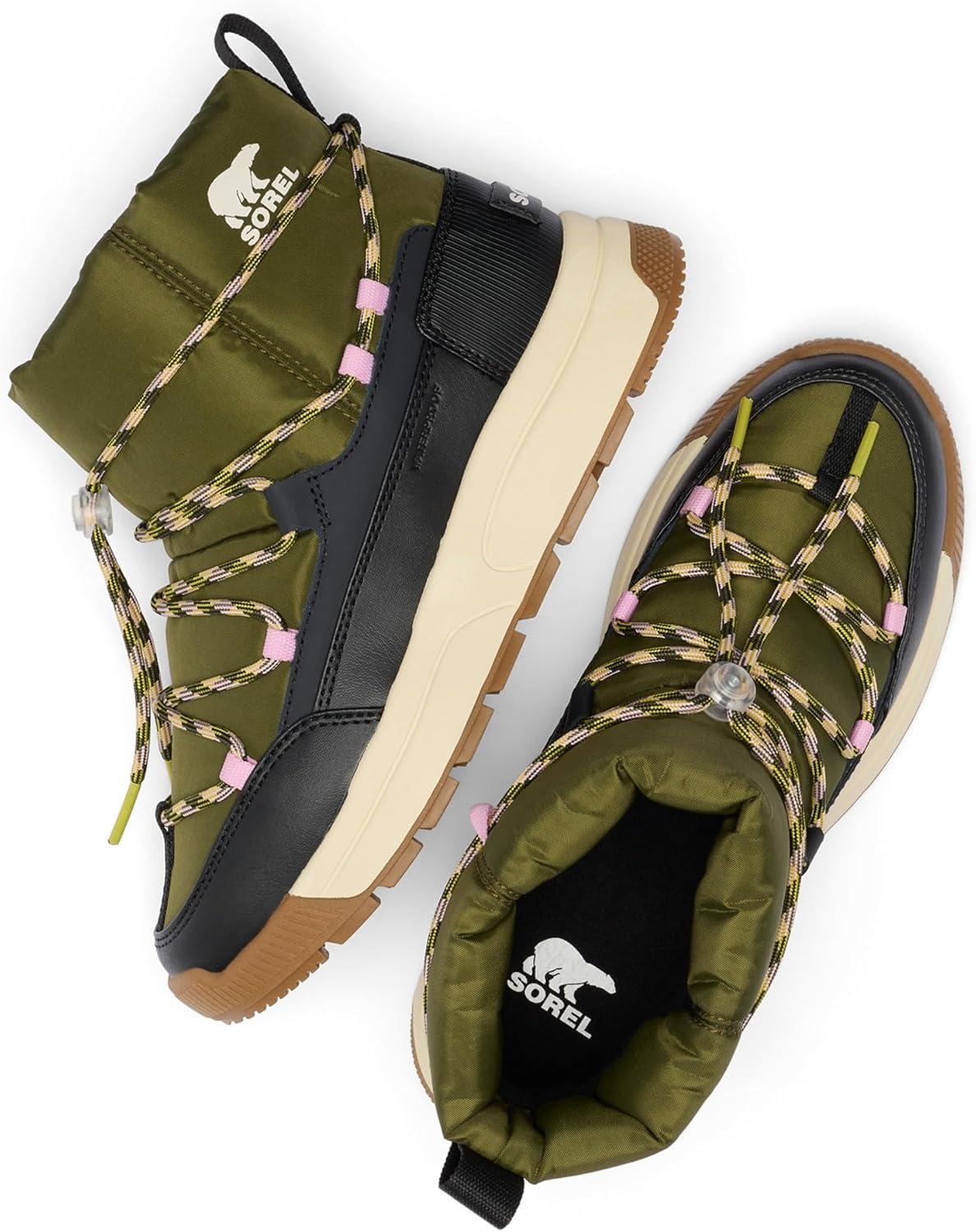 imageSorel Womens Whitney Iii Slipon Waterproof Snow BootUtility GreenBlack