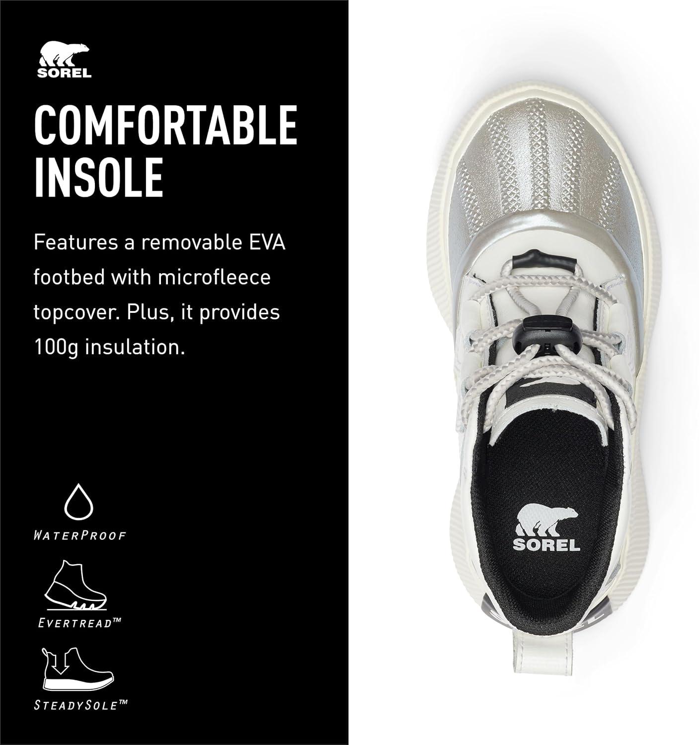 imageSorel unisexchild Out N About IV Classic WaterproofSea SaltBlack