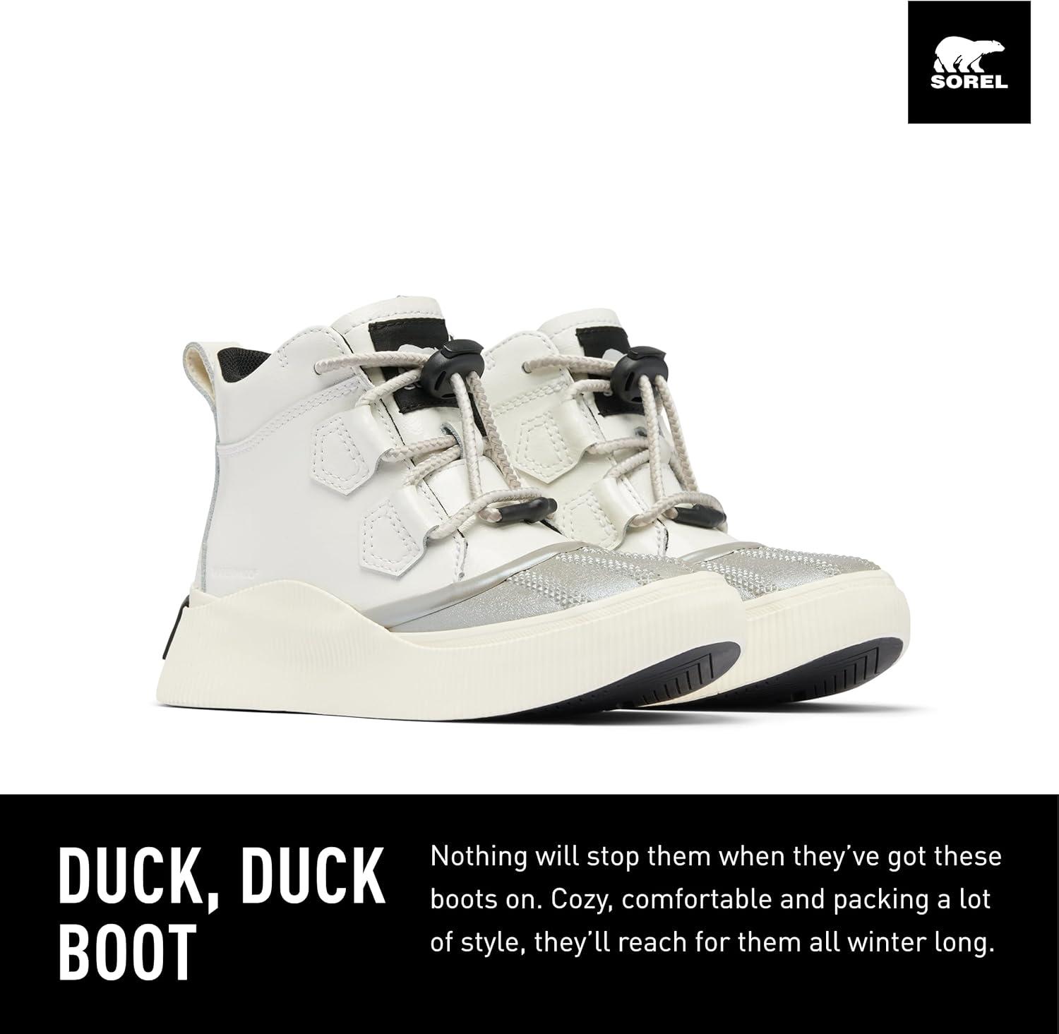 imageSorel unisexchild Out N About IV Classic WaterproofSea SaltBlack