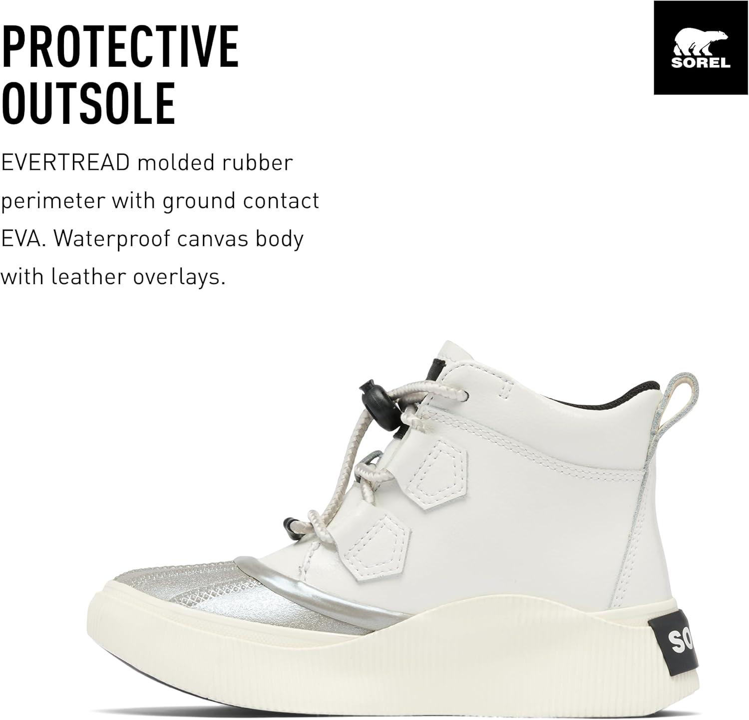 imageSorel unisexchild Out N About IV Classic WaterproofSea SaltBlack