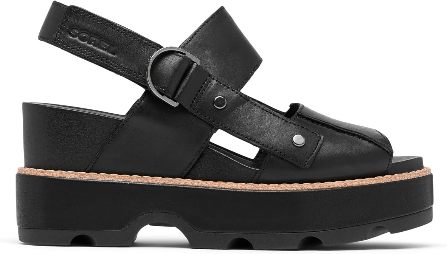 imageSorel womens Joanie IV Sandal WedgeBlackBlack