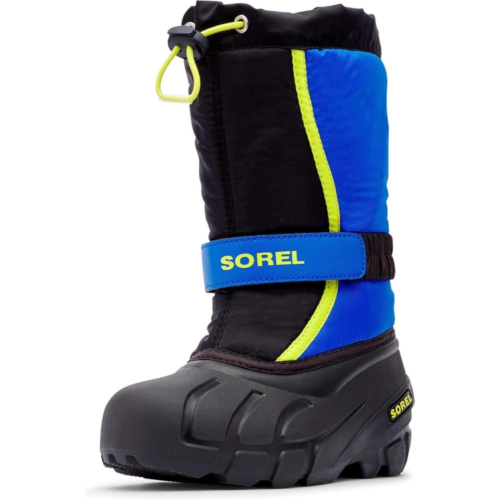 imageSOREL  Youth Flurry Winter Snow Boots for KidsBlack Black Super Blue