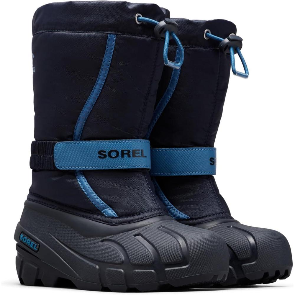 imageSOREL Youth Flurry Winter Snow Boots for KidsBlue Collegiate Navy X Atmosphere Youth