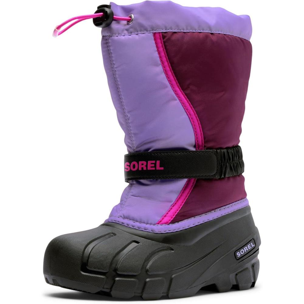 imageSOREL  Youth Flurry Winter Snow Boots for KidsPurple Dahlia  Paisley Purple