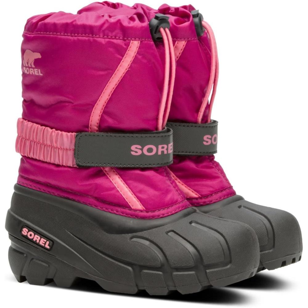 imageSOREL  Youth Flurry Winter Snow Boots for KidsRed Deep Blush Tropic Pink