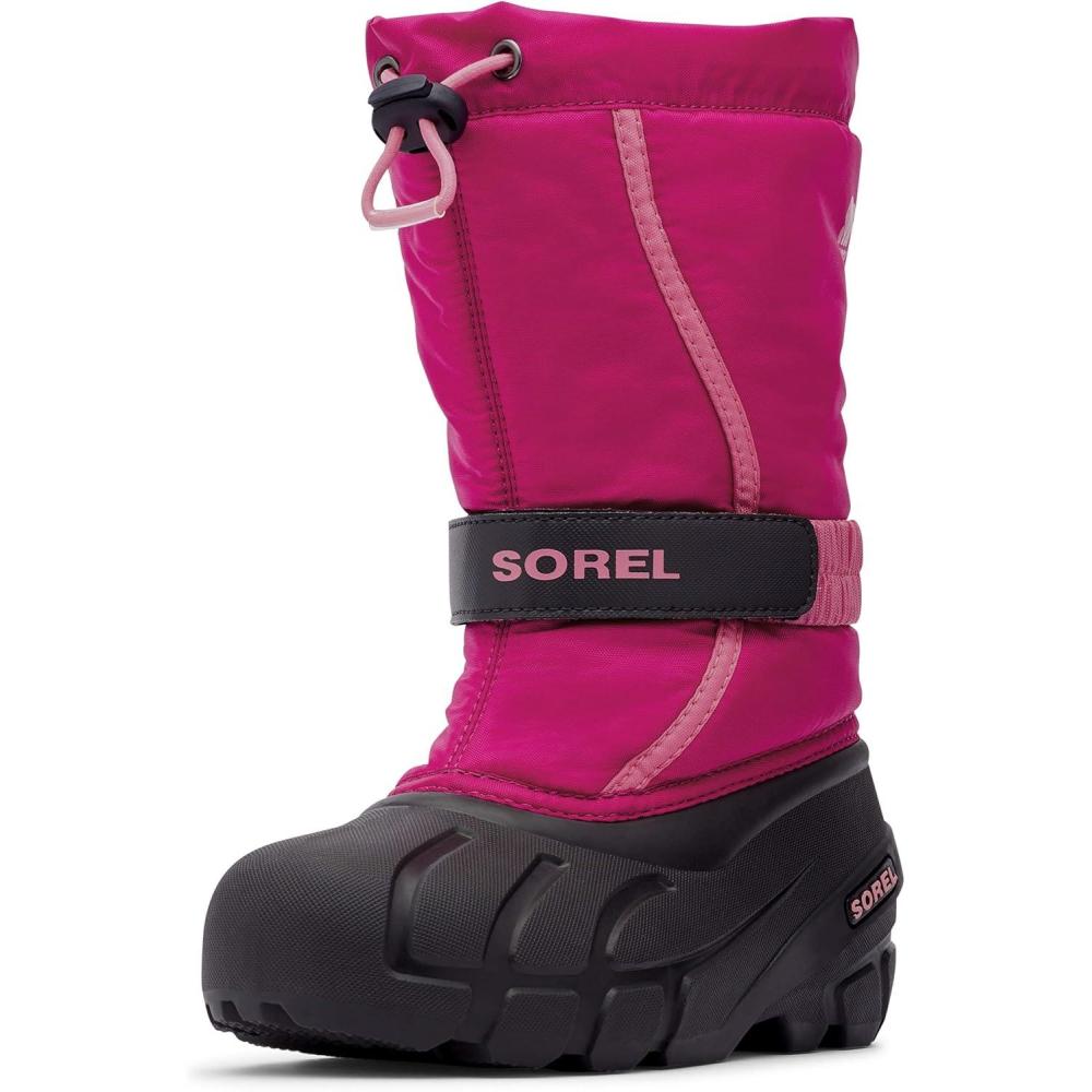 imageSOREL  Youth Flurry Winter Snow Boots for KidsRed Deep Blush X Tropic Pink Youth