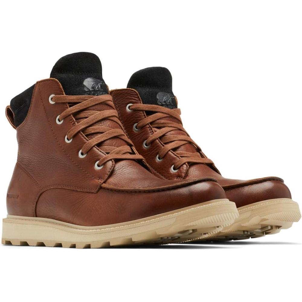 imageSOREL Mens Madson ll Moc Toe Waterproof BootGaucho Tan Oatmeal