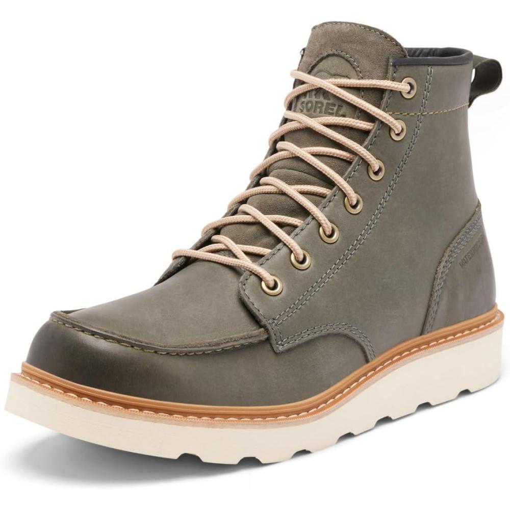 imageSOREL Mens Slabtown 62 Moc Waterproof BootAlpine TundraTawny Buff