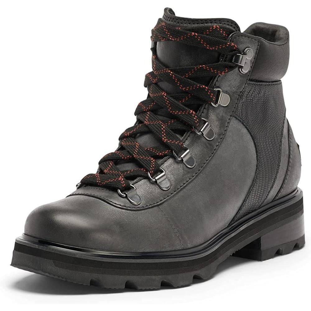 imageSOREL Womens Lennox Hiker Waterproof BootsBlack  Warp Red