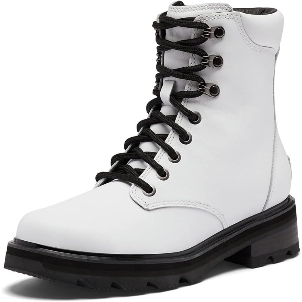 imageSOREL Womens Lennox Lace Waterproof BootsWhite Black