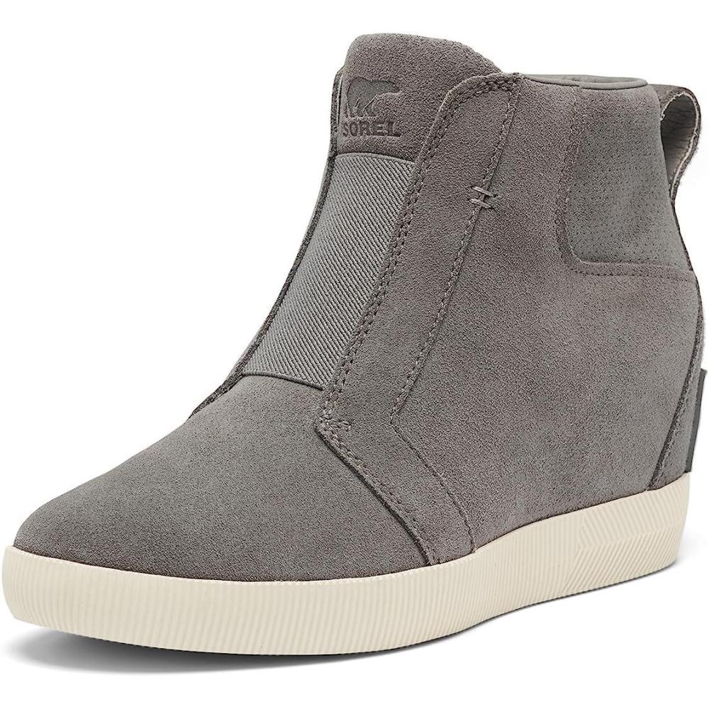 imageSOREL Womens Out N About Pull On Wedge BootQuarry  Sea Salt