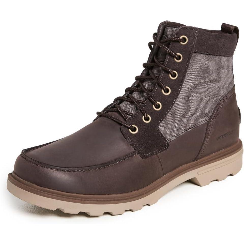 imageSorel Mens Carson Moc Waterproof BootBlackened Brown  Khaki Ii