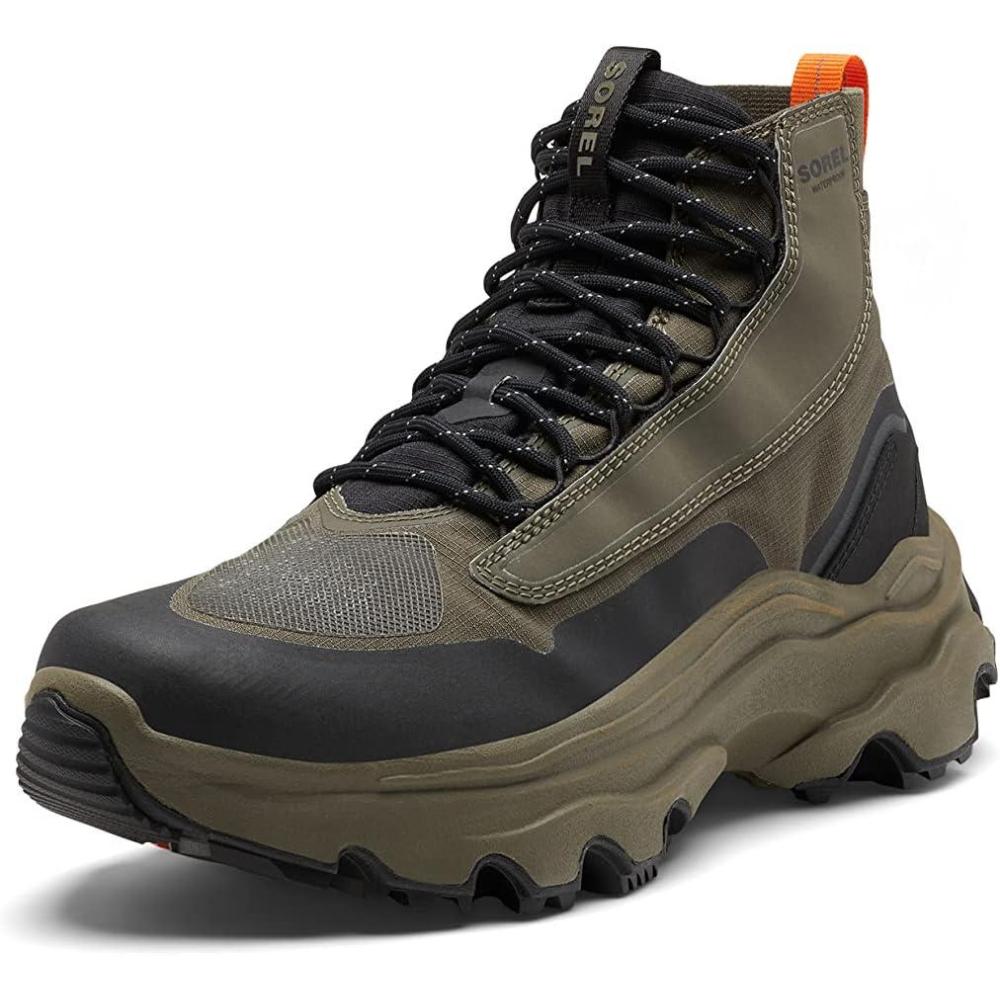 imageSorel Mens Kinetic Breakthru Venture Mid Waterproof ShoeAlpine Tundra  Black