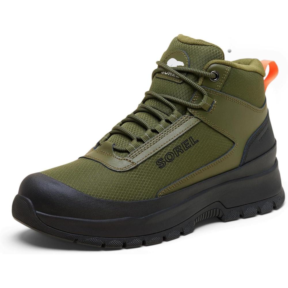 imageSorel Mens Outing Nw Sneaker Mid WaterproofUtility GreenBlack