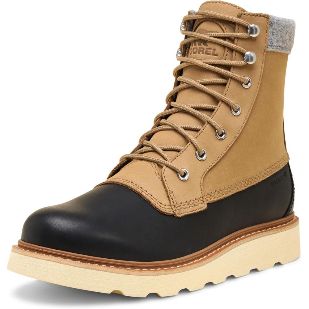 imageSorel Mens Slabtown 62 Caribou Waterproof Fashion BootCaribou BuffBlack