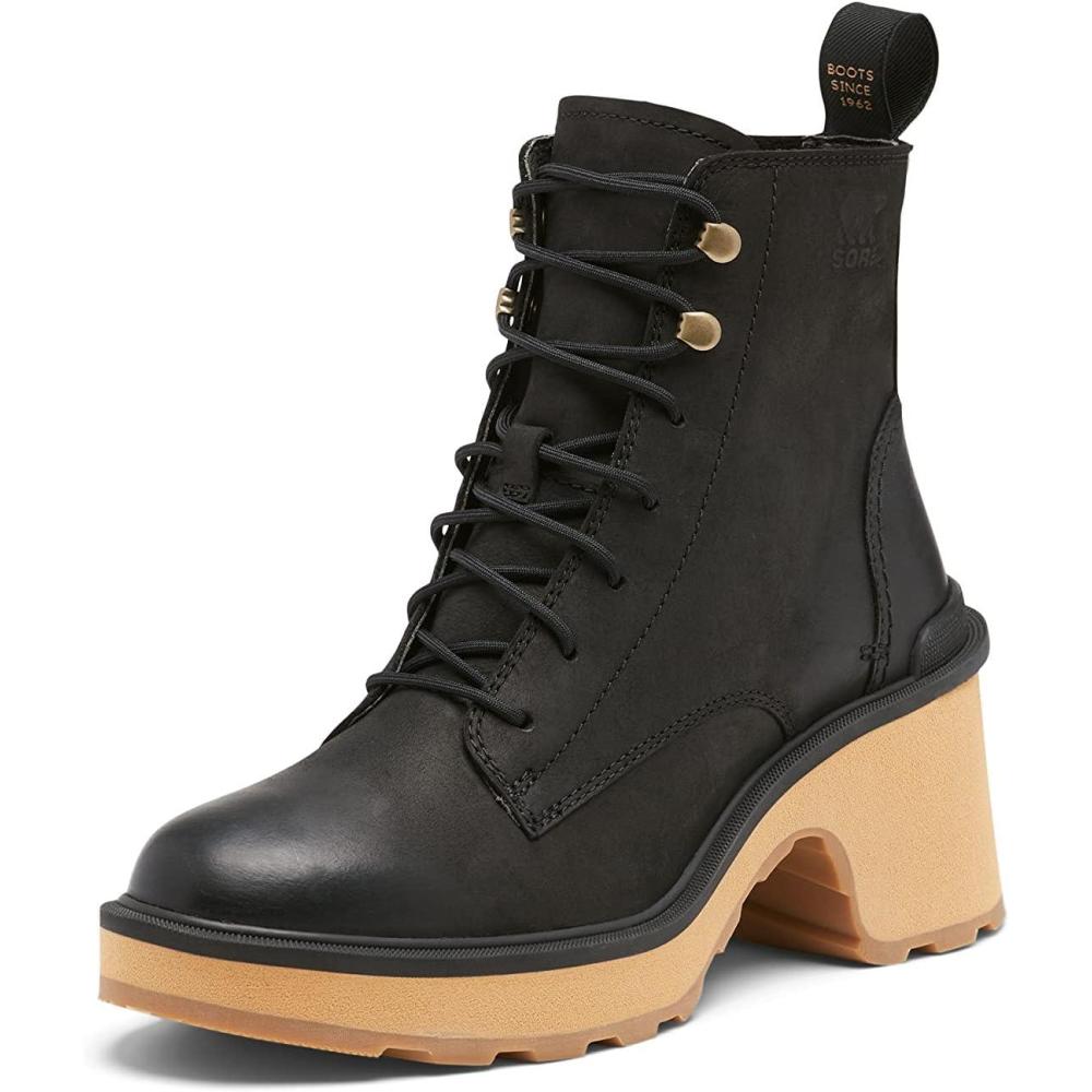 imageSorel Womens HiLine Heel Lace BootsBlack Tawny Buff