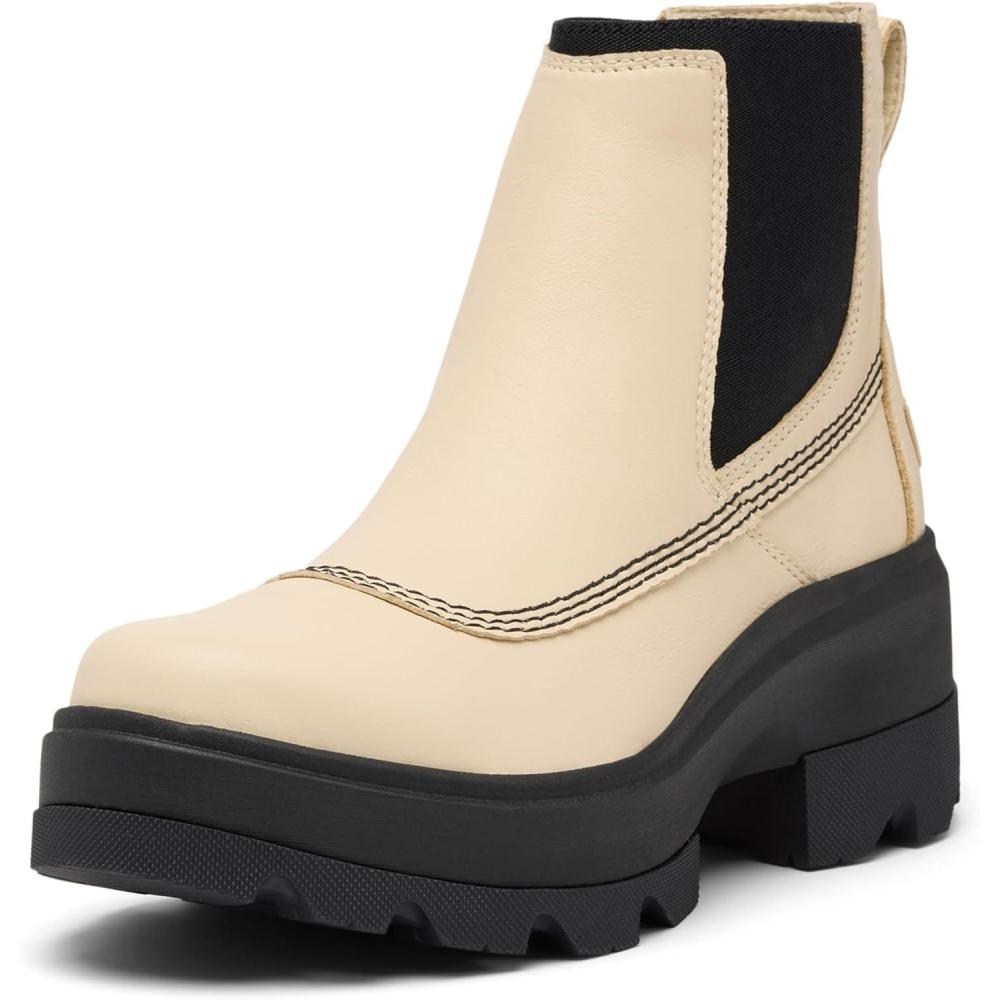 imageSorel Womens Joan Frwd Chelsea BootBleached CeramicBlack