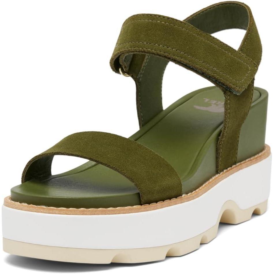 imageSorel Womens Joanie IV Y Strap WedgeUtility Green  Honey White