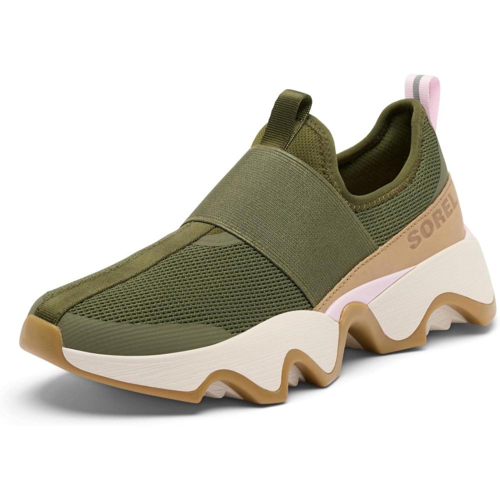 imageSorel Womens Kinetic Impact II Strap Sneaker Utility GreenPink Dawn 5