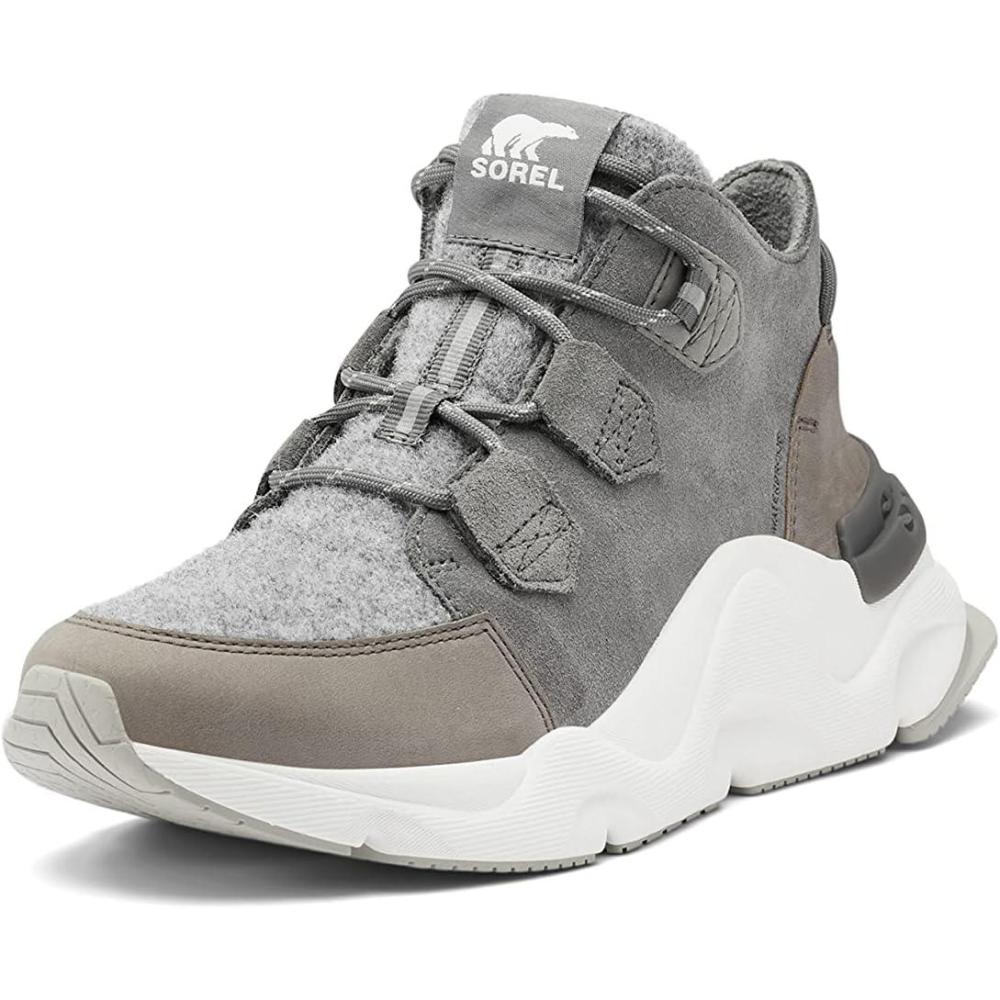 imageSorel Womens Kinetic Rngd Caribou Boot  Waterproof Leather Winter BootsQuarry  Sea Salt