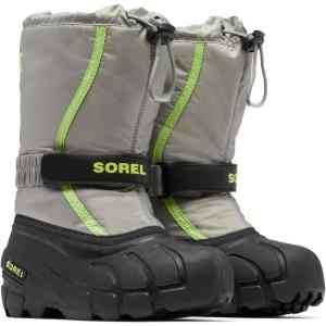 SOREL – Youth Flurry Winter Snow Boots for Kids(Grey Chrome Grey X Black Children)