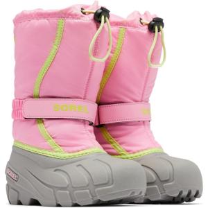 SOREL – Youth Flurry Winter Snow Boots for Kids(Red Blooming Pink X Chrome Grey Children)