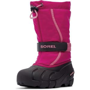 SOREL – Youth Flurry Winter Snow Boots for Kids(Red Deep Blush X Tropic Pink Youth)