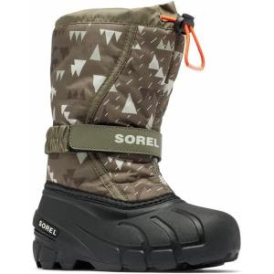 SOREL – Youth Flurry Winter Snow Boots for Kids(Stone Green  Black)