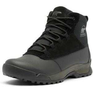 SOREL Men’s Buxton Lite Lace Plus Waterproof Boot – Black, Black – 10.5
