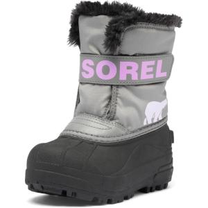 SOREL Toddler’s Snow Commander Boot(Chrome Grey/Euphoric Lilac)