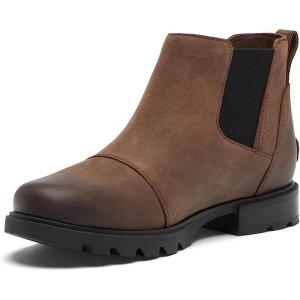 SOREL Women’s Emelie lll Chelsea Waterproof Boot(Tobacco  Black)
