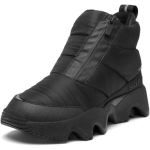SOREL Women’s Kinetic Impact Puffy Zip Waterproof Boot(Black  Sea Salt)