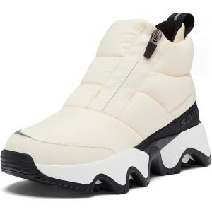 SOREL Women’s Kinetic Impact Puffy Zip Waterproof Boot(Chalk  Black)